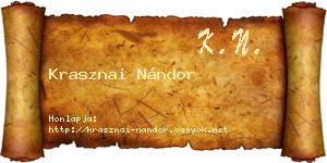 Krasznai Nándor névjegykártya